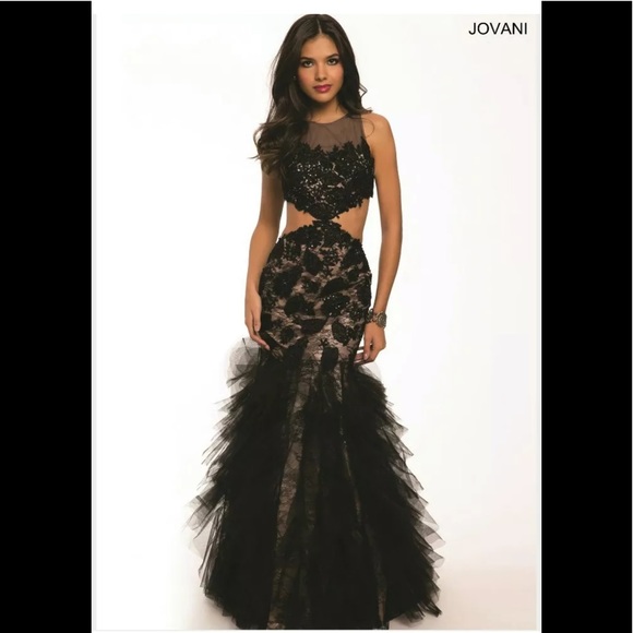 Jovani Dresses & Skirts - Jovani Prom Formal Black Lace Dress Mermaid  SZ8